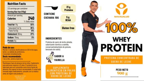 Etiqueta proteína whey Dr Navas